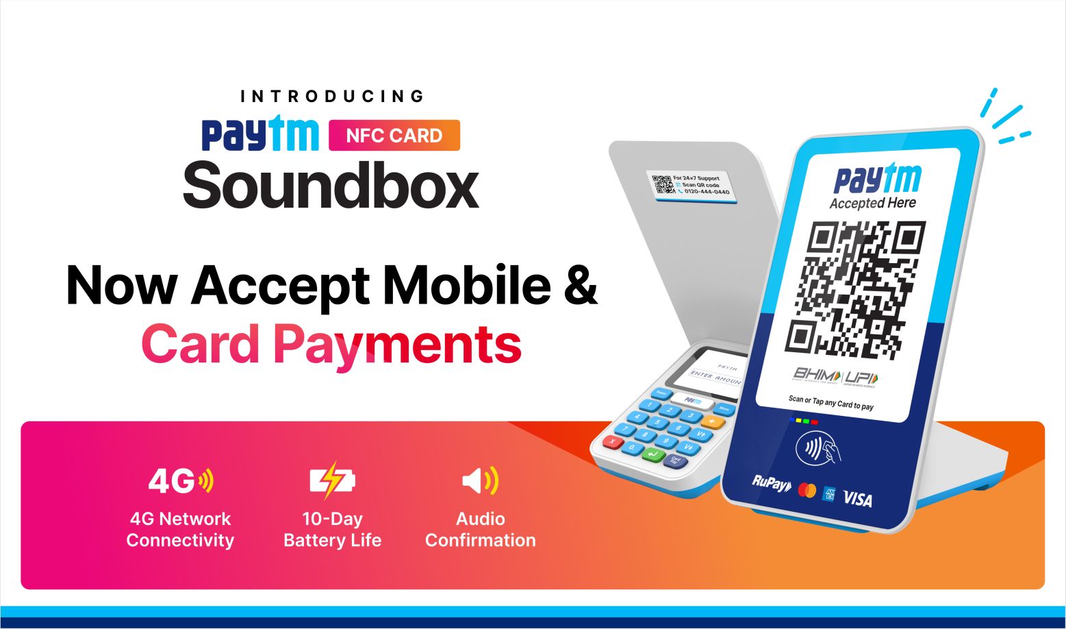 Paytm Launches India’s First NFC Card Soundbox, a Two-in-One Mobile QR Payment Device That Doubles Up as an Affordable Card Payments Machine, for Millions of Offline Merchants